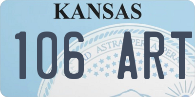 KS license plate 106ART