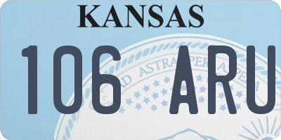 KS license plate 106ARU