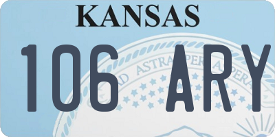 KS license plate 106ARY