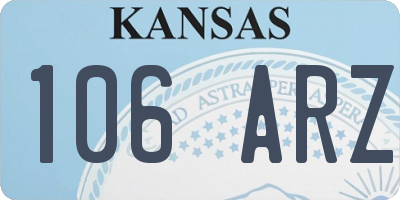KS license plate 106ARZ