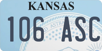 KS license plate 106ASC
