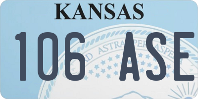 KS license plate 106ASE