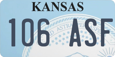 KS license plate 106ASF