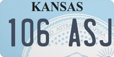 KS license plate 106ASJ