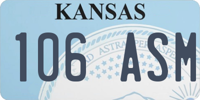 KS license plate 106ASM