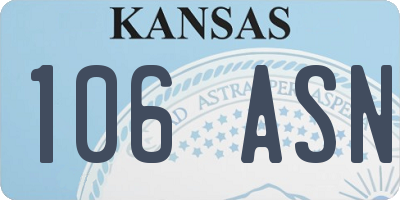 KS license plate 106ASN