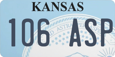 KS license plate 106ASP