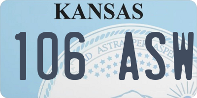 KS license plate 106ASW
