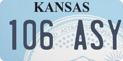 KS license plate 106ASY