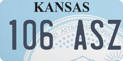 KS license plate 106ASZ