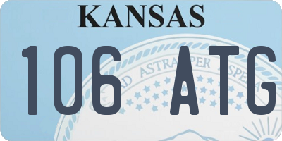 KS license plate 106ATG