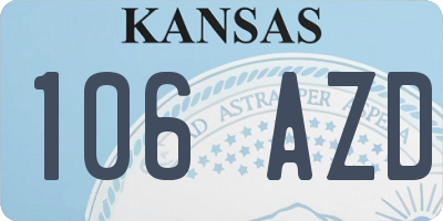 KS license plate 106AZD