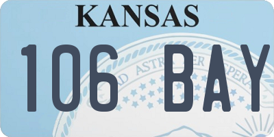 KS license plate 106BAY
