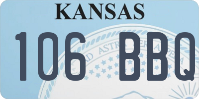 KS license plate 106BBQ