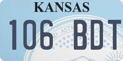 KS license plate 106BDT