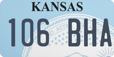 KS license plate 106BHA