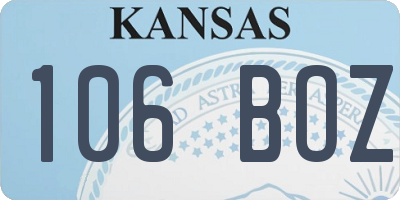 KS license plate 106BOZ