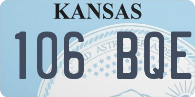 KS license plate 106BQE