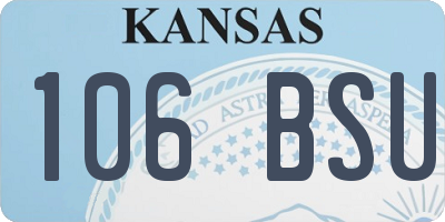 KS license plate 106BSU