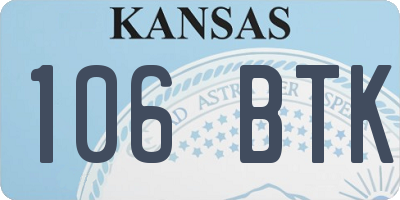 KS license plate 106BTK