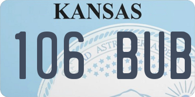KS license plate 106BUB
