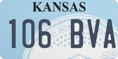 KS license plate 106BVA