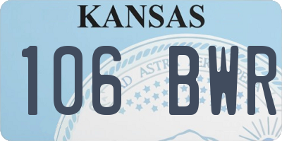 KS license plate 106BWR