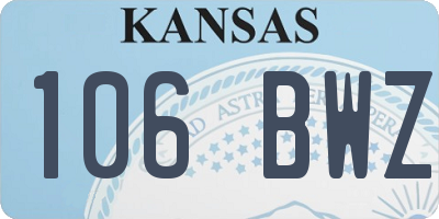 KS license plate 106BWZ