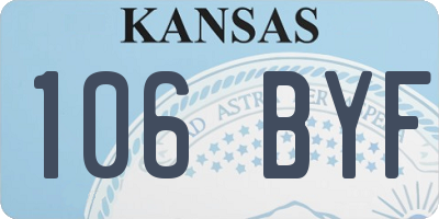 KS license plate 106BYF
