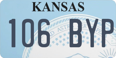 KS license plate 106BYP