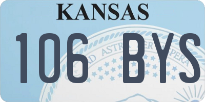 KS license plate 106BYS