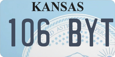 KS license plate 106BYT