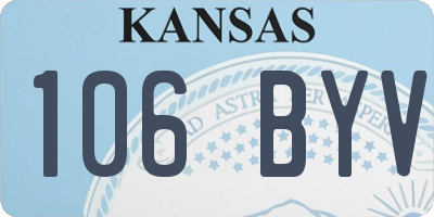 KS license plate 106BYV