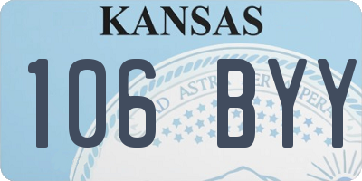 KS license plate 106BYY