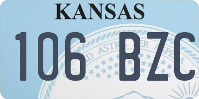 KS license plate 106BZC