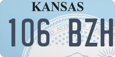 KS license plate 106BZH