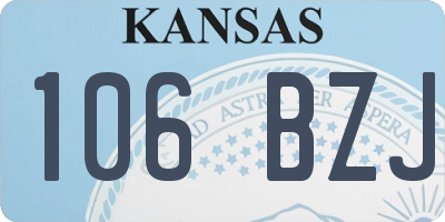 KS license plate 106BZJ