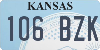 KS license plate 106BZK