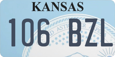 KS license plate 106BZL