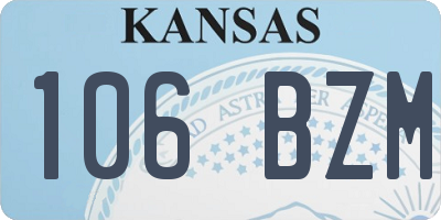 KS license plate 106BZM