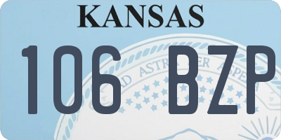 KS license plate 106BZP