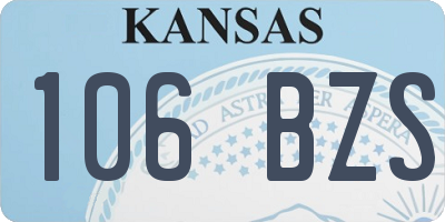 KS license plate 106BZS