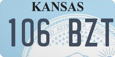 KS license plate 106BZT