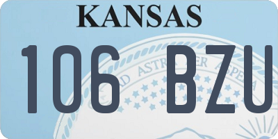 KS license plate 106BZU