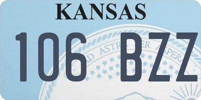 KS license plate 106BZZ