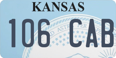 KS license plate 106CAB