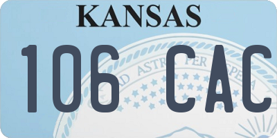 KS license plate 106CAC