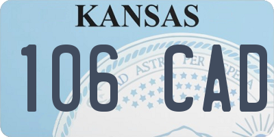 KS license plate 106CAD