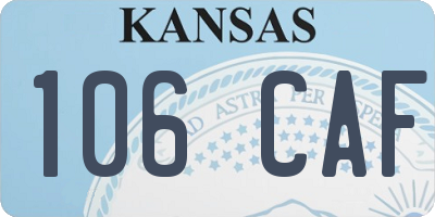 KS license plate 106CAF