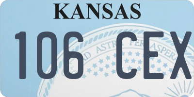 KS license plate 106CEX